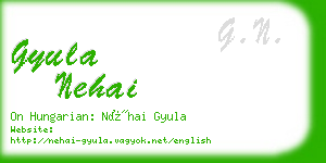 gyula nehai business card